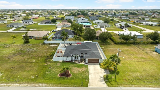 aerial view with a residential view