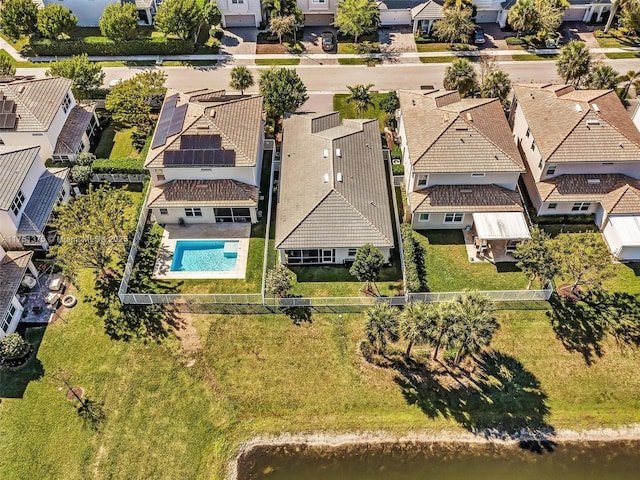 drone / aerial view with a residential view