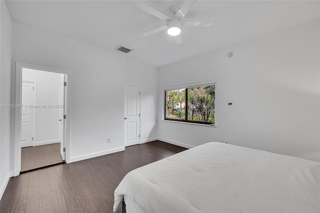 1915 S Miami Ave, Miami, FL 33129 - bedroom featuring dark wood-type flooring, baseboards, and ceiling fan