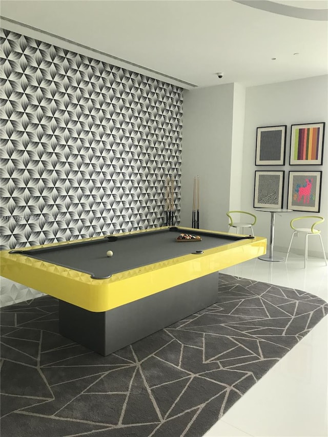 playroom featuring billiards