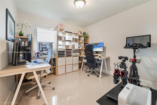 office area with baseboards