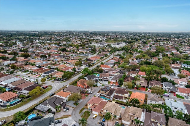 drone / aerial view with a residential view