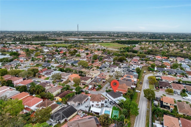 aerial view featuring a residential view