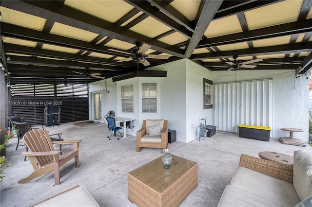 view of patio / terrace featuring ceiling fan