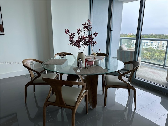 dining area featuring tile patterned floors