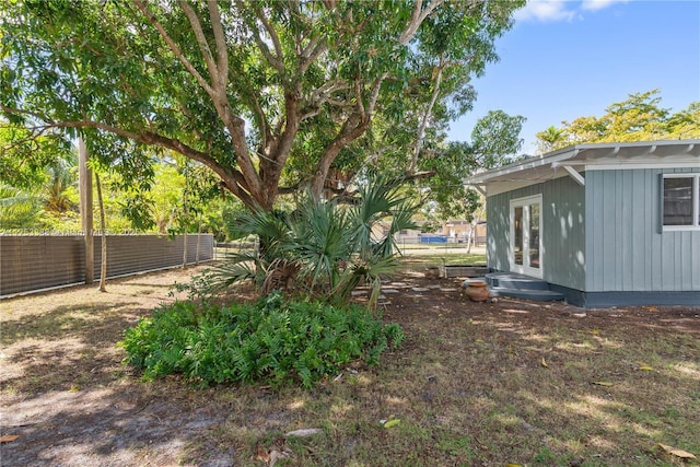 view of yard featuring fence