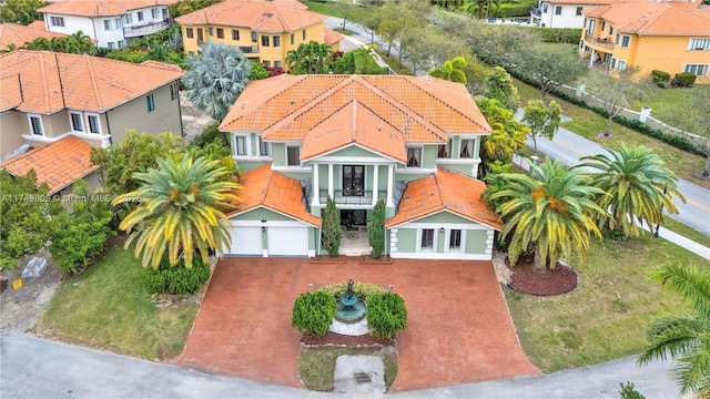 aerial view featuring a residential view