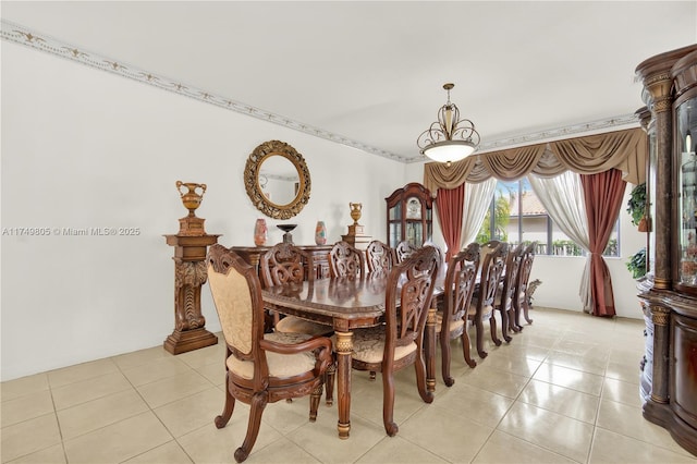 dining room with light tile patterned floors