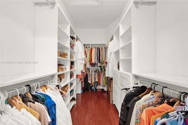 spacious closet with wood finished floors