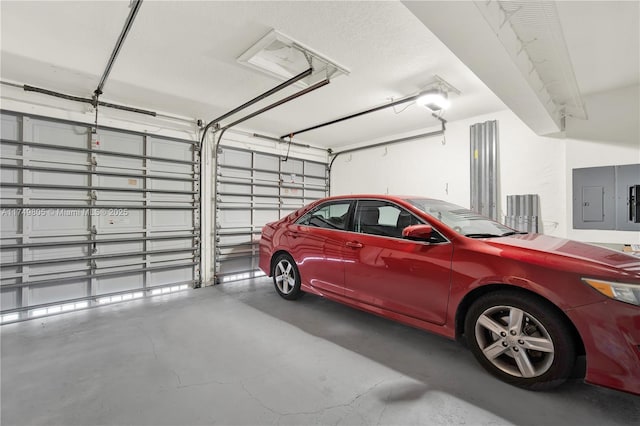 garage with electric panel