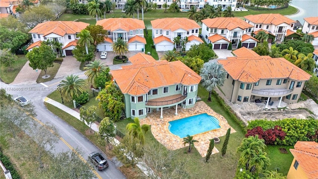 drone / aerial view featuring a residential view