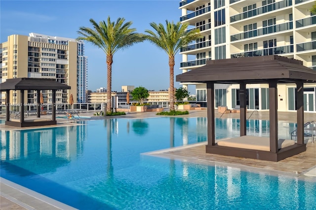 community pool featuring a view of city