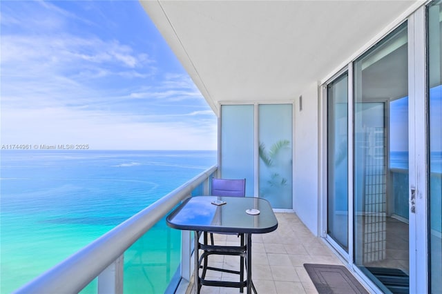 balcony with a water view