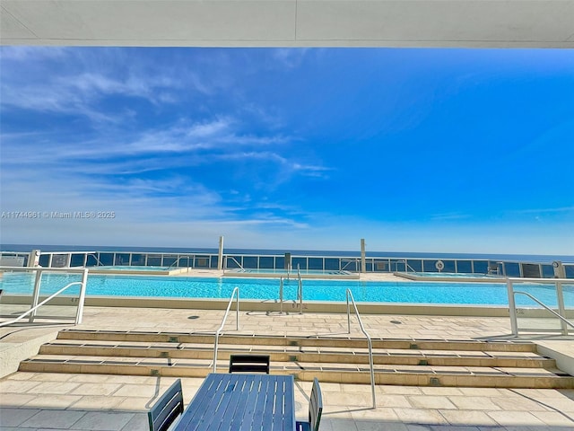 pool with a water view