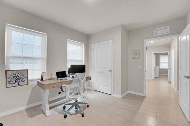 3705 Bennington Ln, Fort Pierce, FL 34981 - office area featuring baseboards and light tile patterned floors