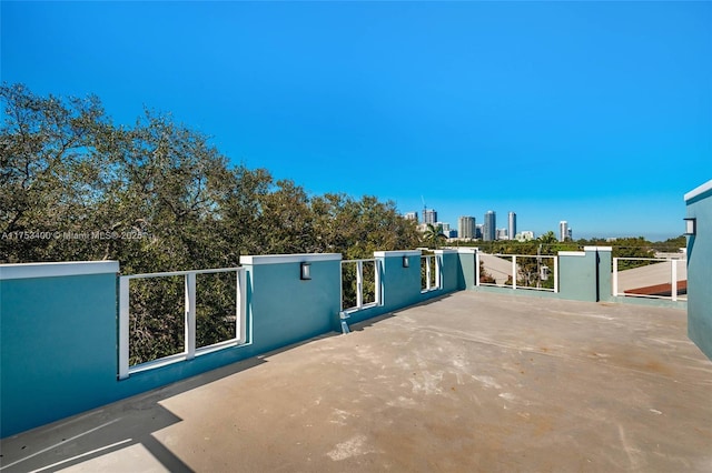 view of patio / terrace with a view of city