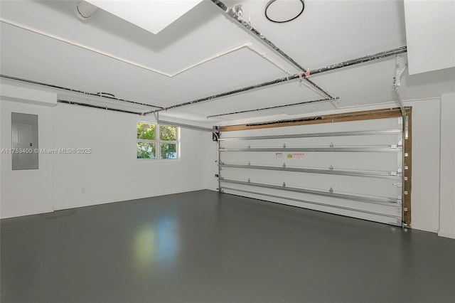 garage with electric panel