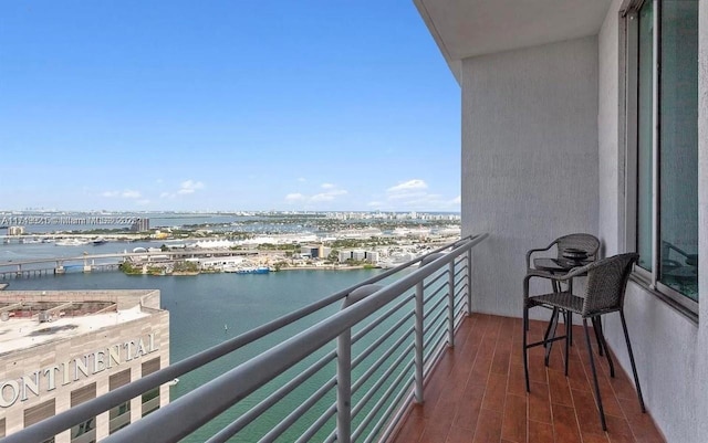 balcony with a water view