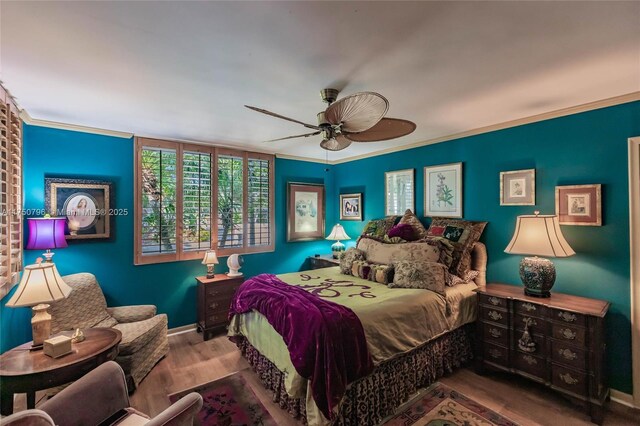 1698 S Ocean Ln Unit 171, Fort Lauderdale, FL 33316 - bedroom featuring baseboards, ceiling fan, and wood finished floors