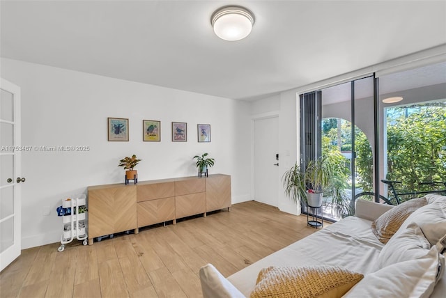 living room with wood finished floors