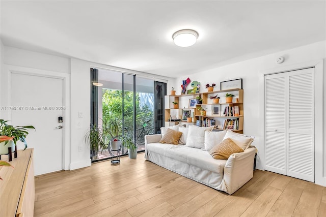 living area with light wood finished floors