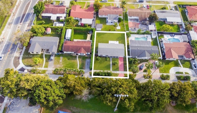 aerial view with a residential view