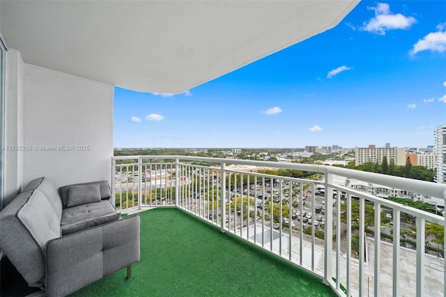 balcony featuring a view of city