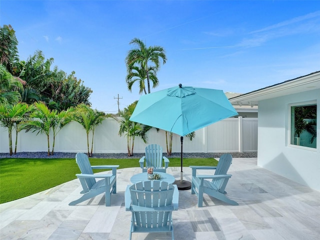 view of patio / terrace with a fenced backyard