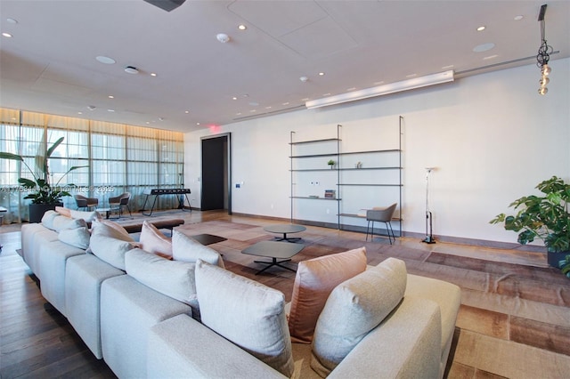 601 NE 1st Ave Unit 1706, Miami, FL 33132 - living room featuring floor to ceiling windows, baseboards, and recessed lighting