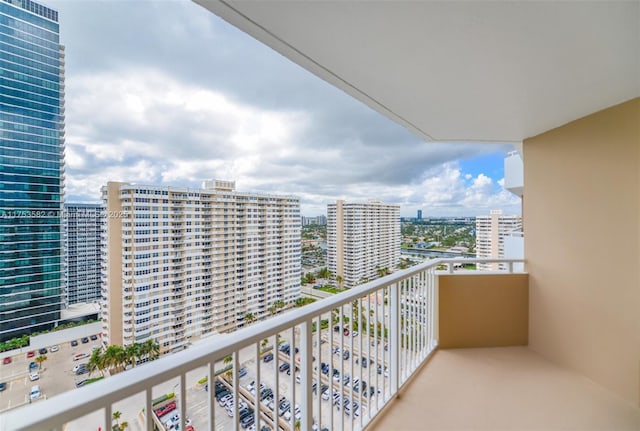 balcony with a view of city