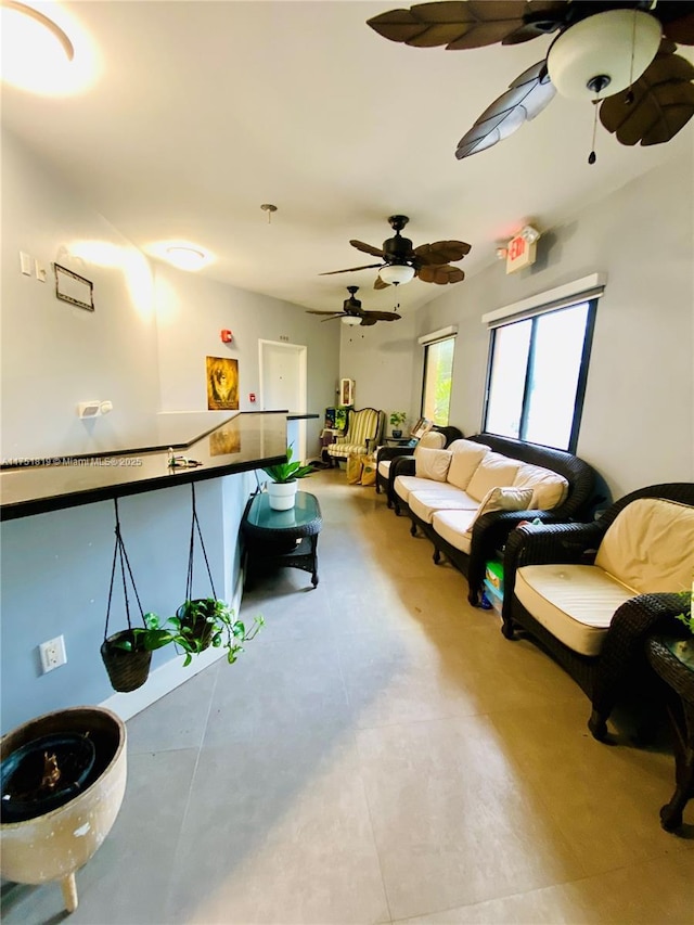 200 Azure Way, Miami Springs, FL 33166 - living area with a ceiling fan