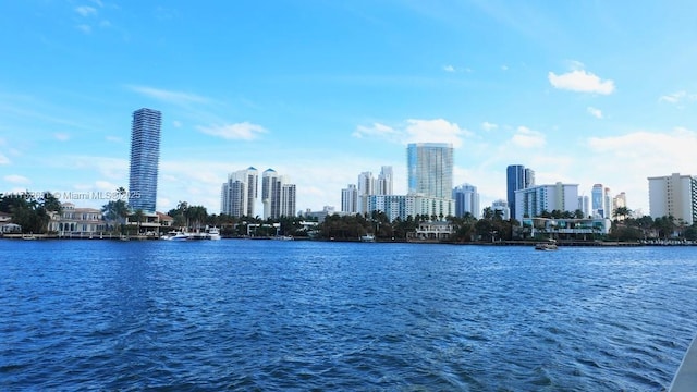 property view of water with a view of city