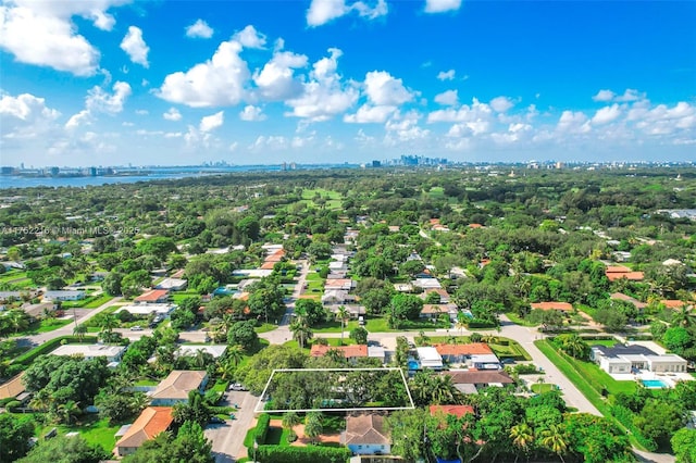 bird's eye view featuring a city view