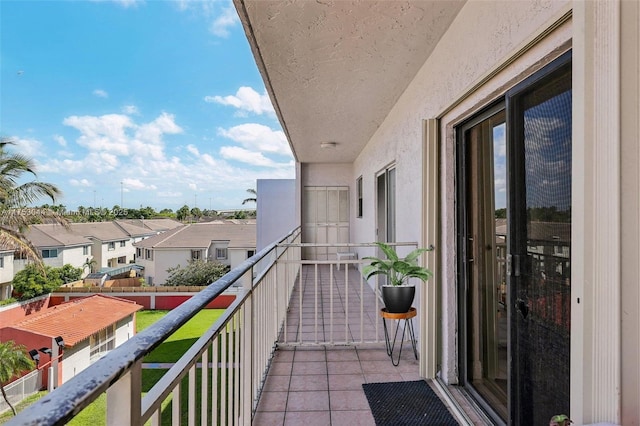 balcony featuring a residential view