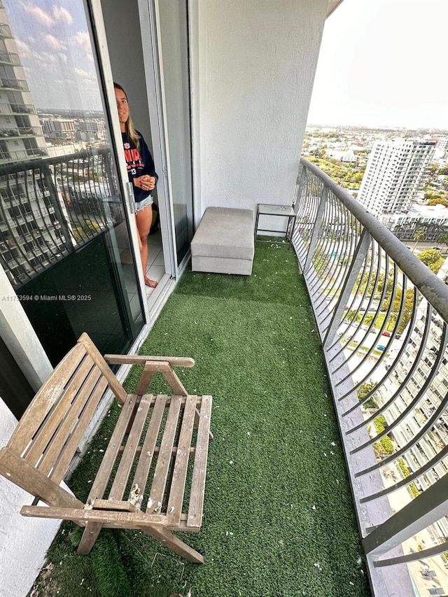 balcony with a view of city