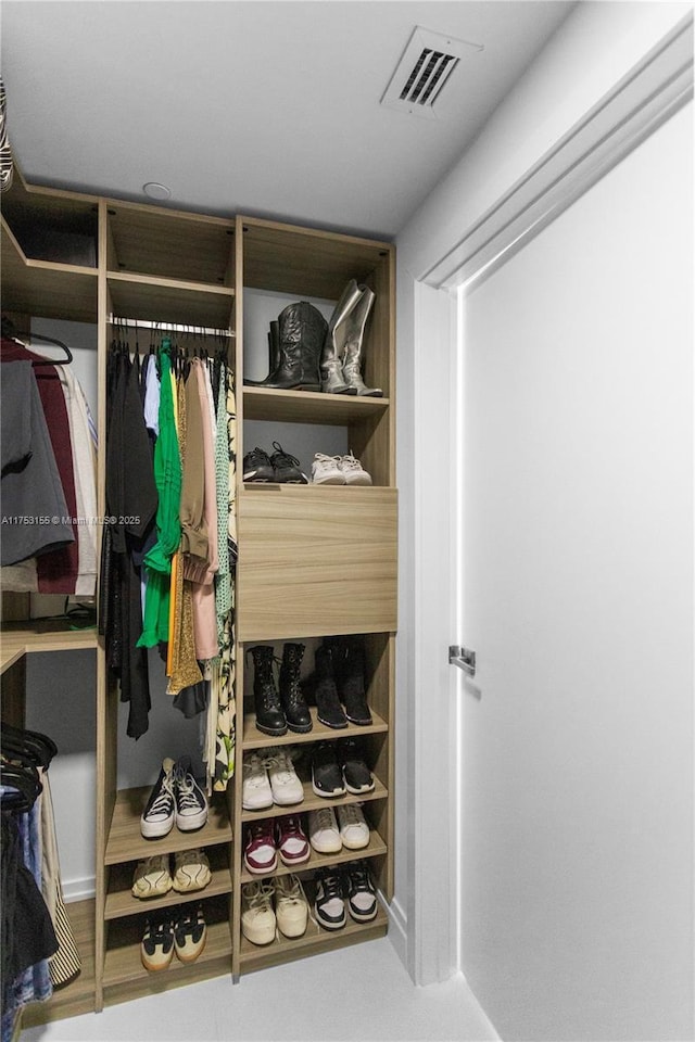 closet featuring visible vents