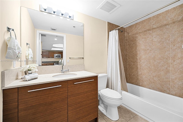 2681 N Flamingo Rd Unit 1103S, Sunrise, FL 33323 - full bath with toilet, vanity, tile patterned flooring, and shower / tub combo with curtain