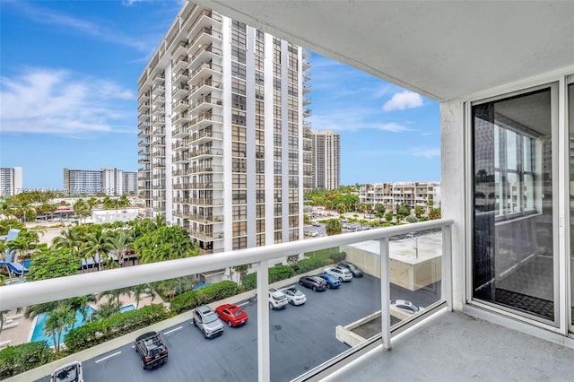 balcony featuring a view of city