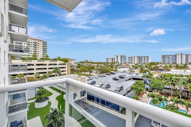 balcony with a city view