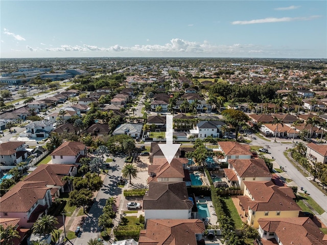 bird's eye view with a residential view