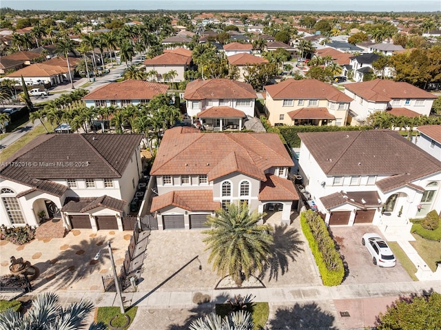 aerial view featuring a residential view