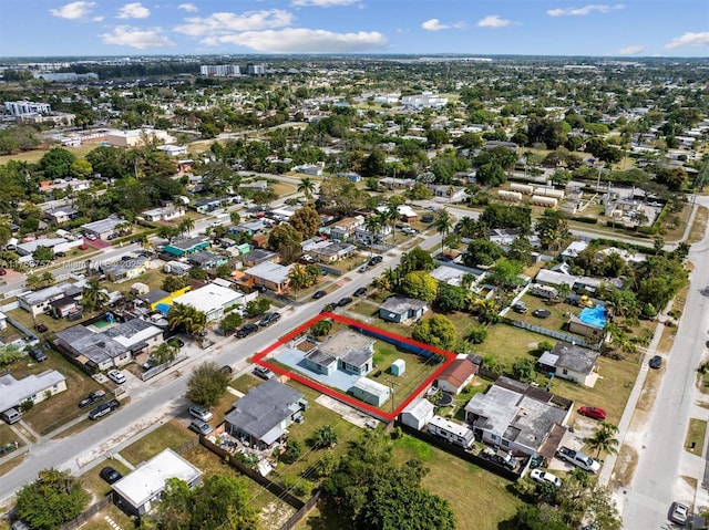 aerial view with a residential view