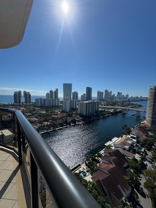 water view with a city view