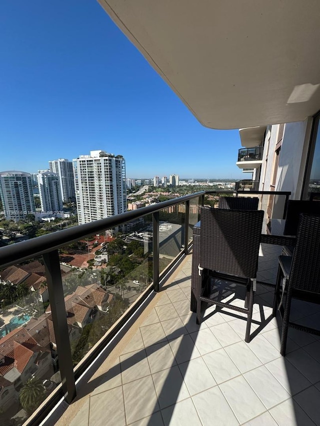 balcony with a view of city