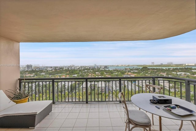 balcony with a view of city