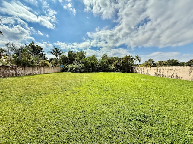 view of yard with fence