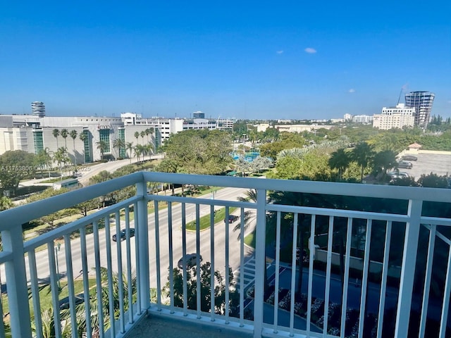 balcony featuring a view of city