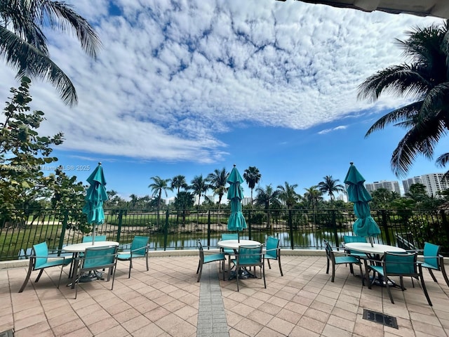 view of patio featuring fence and visible vents