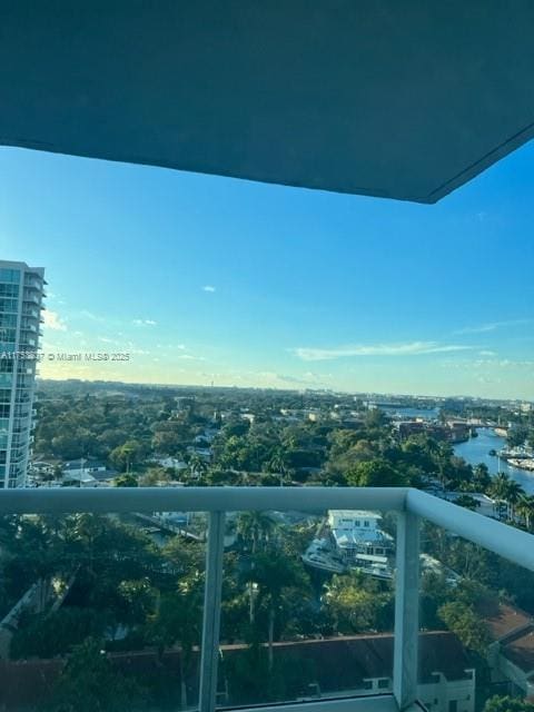 balcony with a view of city