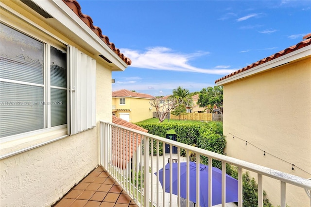 balcony featuring a residential view